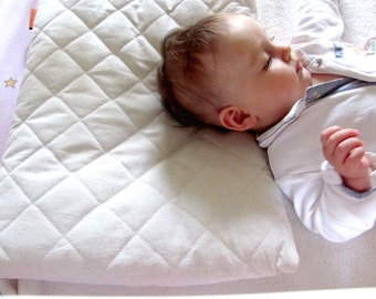 Almohada de bebé de cáñamo orgánico - Regalo para recién nacidos - Almohada para bebés - Hipoalergénica - Ropa de cama para bebés - Equilibrio de aire - Almohada natural para bebés