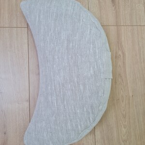 linen meditation Cresсent cushion filled with buckwheat hulls image 5