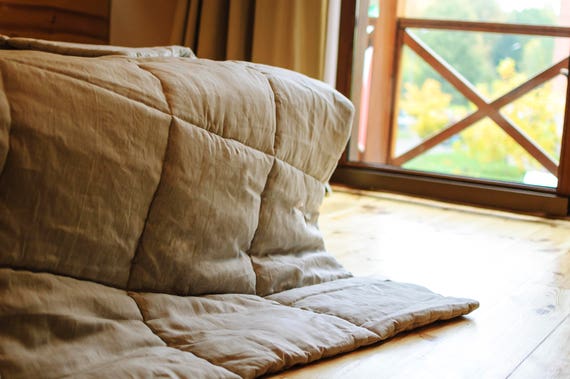 Warm 300 gr.m2  organic Hemp Linen Comforter  Blanket Duvet Insert Linen fabric filled organic Hemp fiber Full Twin Queen King Custom Size