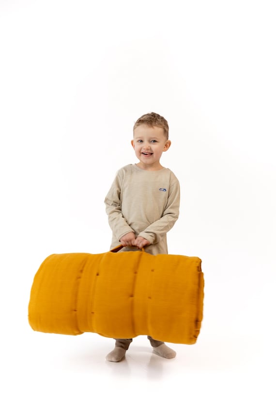 Kindergarten Hanf Leinen Schlafsack mit Kissen Schule Mittagsschlafsack  Kinder Bio Hanffaser Fllung in senfgelber Leinenstoff handgemacht - Etsy.de