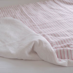 Linen Duvet Cover Pillowcase Natural 100% Italian Linen Fabric for kids for girl Full Twin Custom Size zdjęcie 3