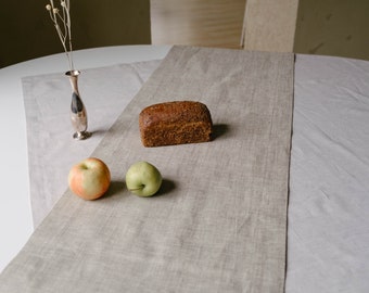 Linen table Runner Natural table decor. Rustic long natural table runner for holiday, new home, farmhouse, Christmas. Custom size, color.