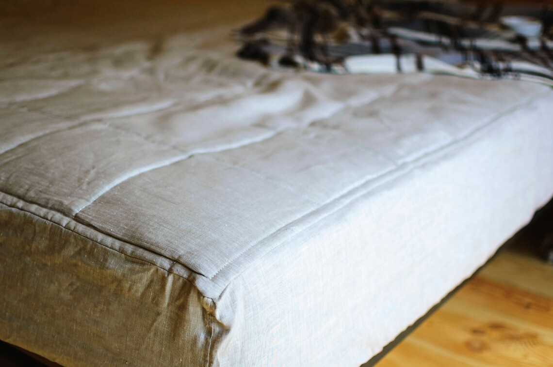 Organic Hemp Mattress Pad in Linen Fabric as Fitted Sheet/ Etsy