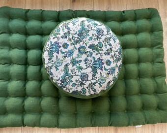 瞑想セット「花」そば殻入り座布団 瞑想枕 ヨガクッション 禅