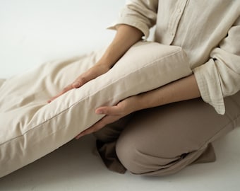Hemp Outdoor Cushion with Washable Removable Water Repellent Cover Organic Hemp Fiber Filler