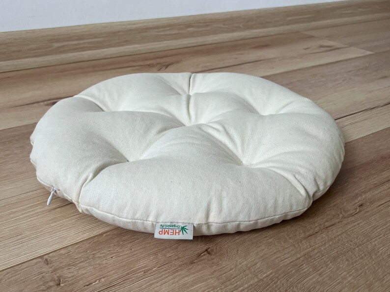 Cotton floor cushion filled organic Buckwheat hulls /Organic Meditation cushion/buckwheat shells pillow seat image 4