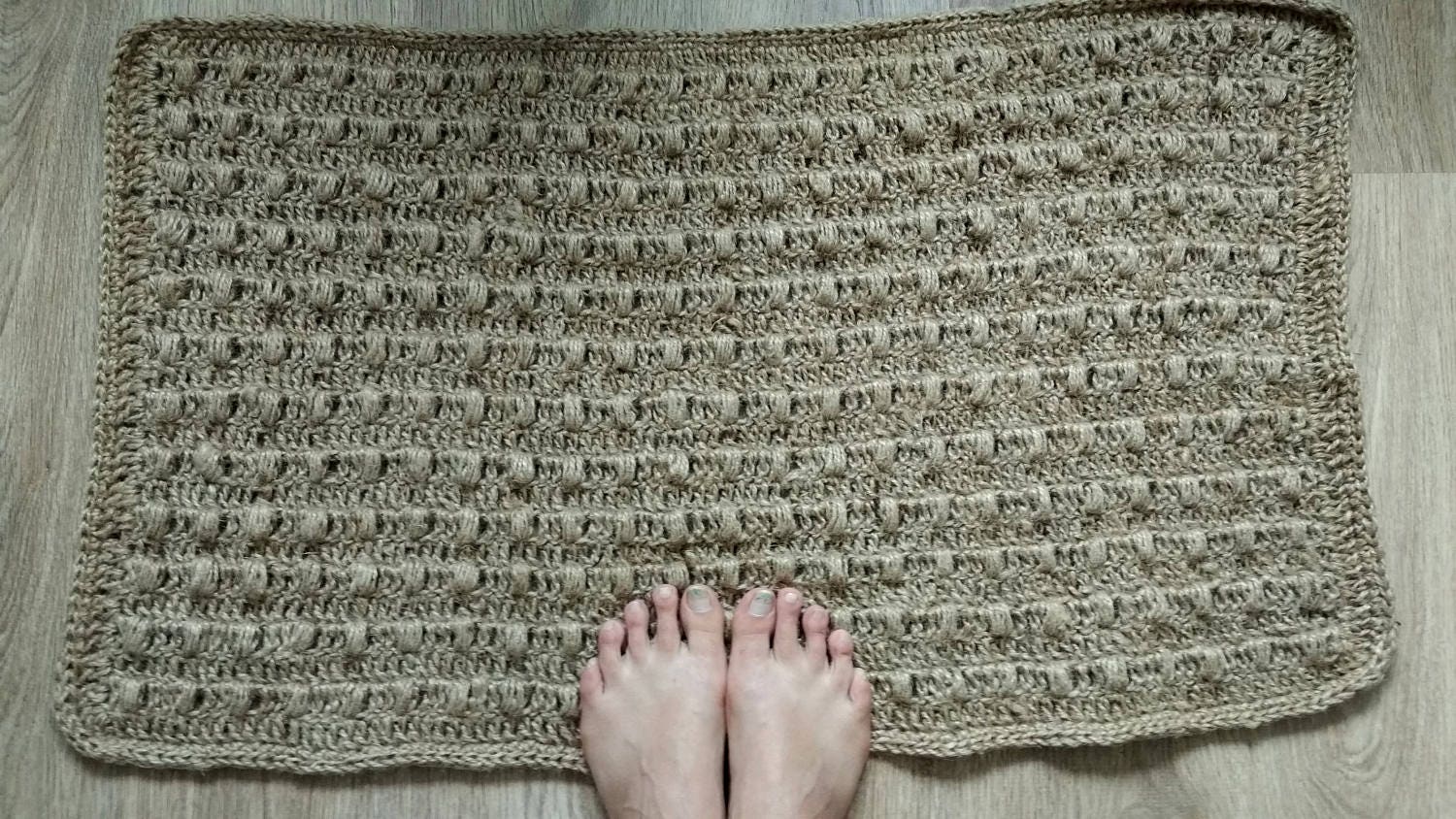 24x46 Crochet Bath Mat Taupe Bath Mat Taupe Bath Rug 