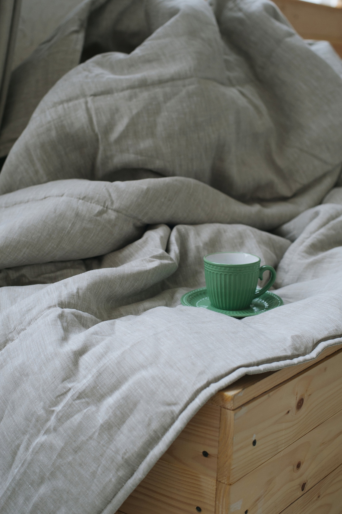 Natural Grey HEMP Linen Blanket Quilt Linen Organic Fabric Etsy