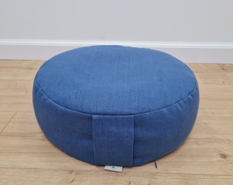 Zafu Linen floor cushion with Buckwheat hulls Buckwheat pillow seat Meditation cushion for Yoga studio Yoga pouf