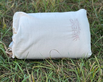24"Wx57"L (62x145 cm) HEMP Sleeping Bag School Nap Mat Kids organic hemp fiber filling in unbleached hemp fabric blanket quilt hand made