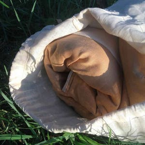 Easy Organic HEMP Sleeping bag in linen fabric organic hemp fiber filling linen fabric hand made image 7