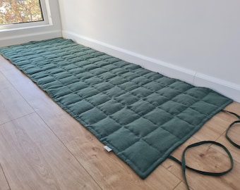 Hemp Yoga mat / Natural organic yoga mat rug/ hemp fiber in linen fabric / for Yoga studio pilates/Meditation / hand made/ Eco friendly