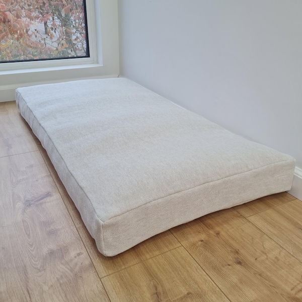 54 x 105 cm großes Hanfkissen mit abnehmbarem Bezug Hanffaserfüllung in Leinenstoff mit Leinenbezug