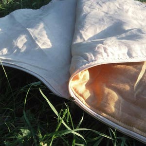 Easy Organic HEMP Sleeping bag in linen fabric organic hemp fiber filling linen fabric hand made image 5