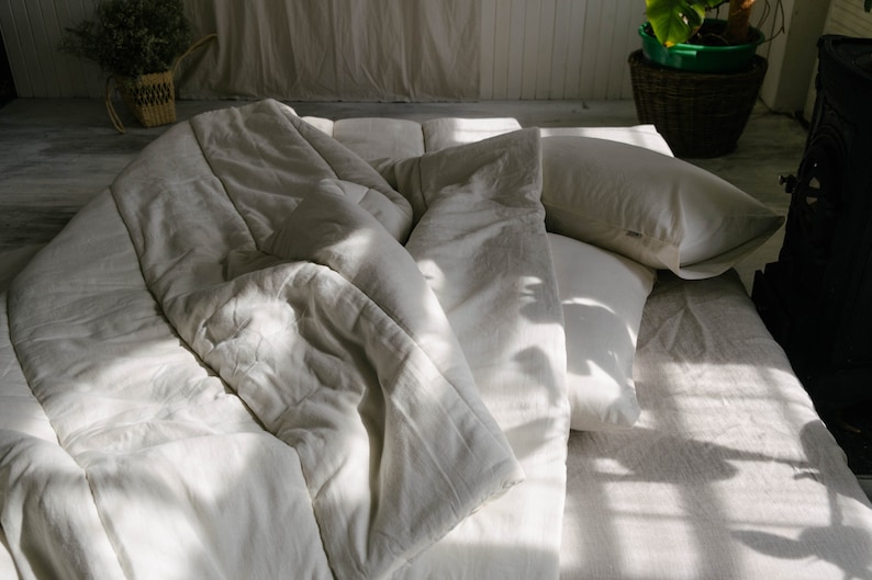 HEMP duvet insert comforter blanket HEMP natural non-dyed fabric with organic Hemp fiber filler inside Full Twin Queen image 6