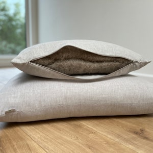 Hemp Pillow filled HEMP FIBER in linen fabric with regulation  height/Hemp pillow/ Bed Pillow /Toddler / Eco friendly