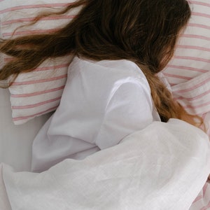 Linen Duvet Cover Pillowcase Natural 100% Italian Linen Fabric for kids for girl Full Twin Custom Size zdjęcie 4