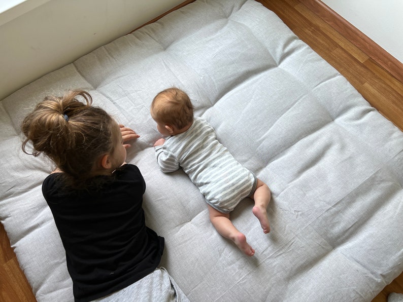 Organic Play Mat Crawling Mat Filled HEMP Fiber in Nondyed Etsy