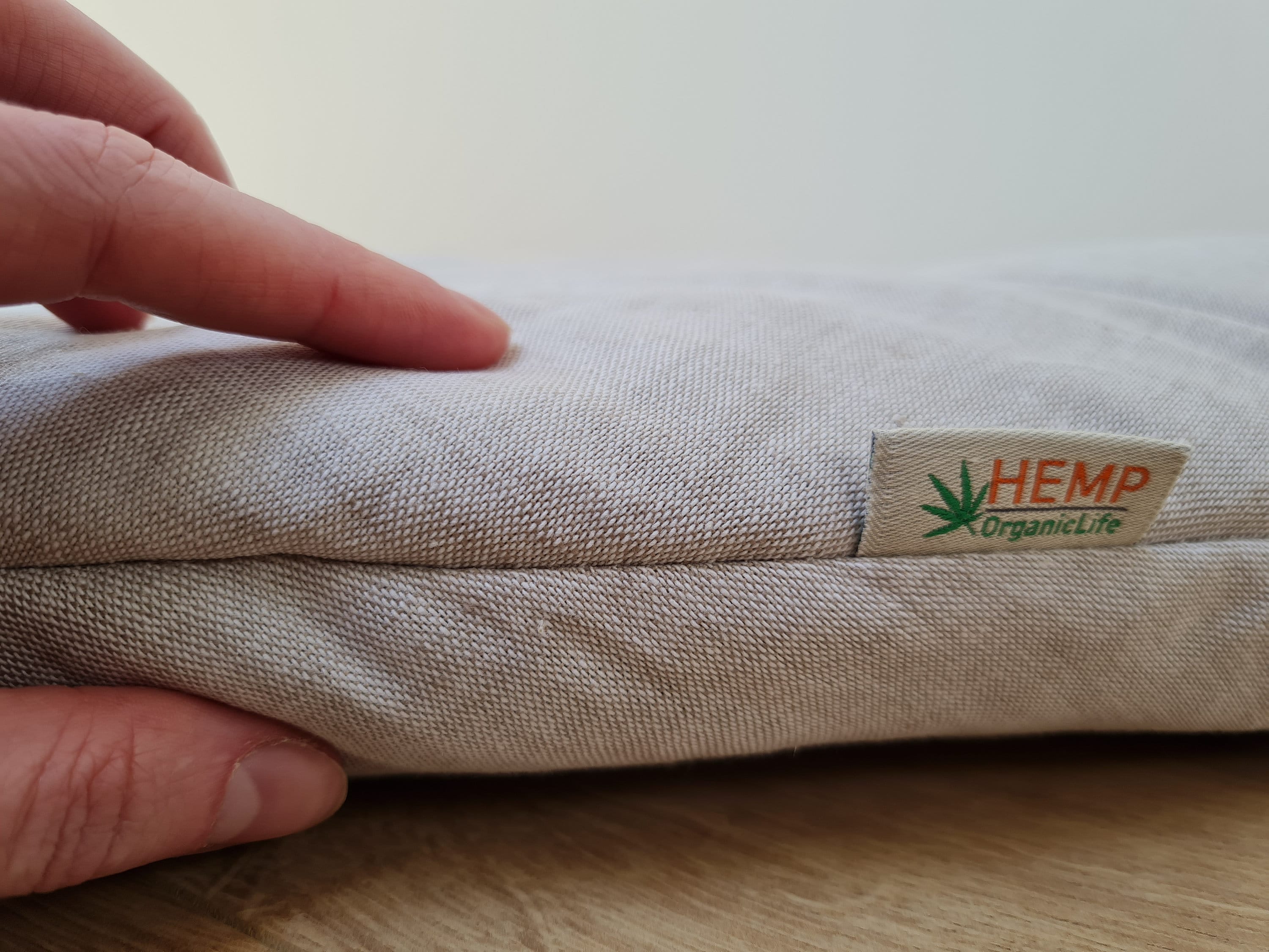 Hemp Linen 1" (2.5 cm) thick Round Play Mat Filled HEMP Fiber in non-dyed linen fabric play Mat Activity Tummy time mat