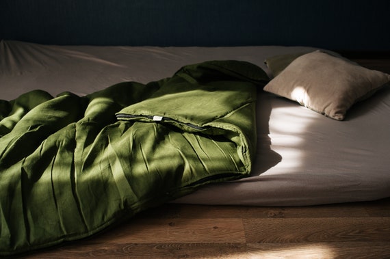 Sacos de dormir HEMP dobles en tela de lino relleno de fibra de