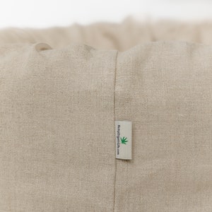 Cuna de cama para mascotas de lino de cáñamo redonda única con cubierta de lino natural no teñida lavable extraíble casa de fibra de cáñamo orgánica rellena regalo ecológico imagen 6