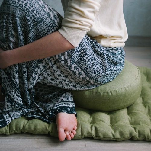 Meditation Set Zafu & Zabuton With Buckwheat Hulls Meditation Etsy