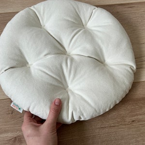 Cotton floor cushion filled organic Buckwheat hulls /Organic Meditation cushion/buckwheat shells pillow seat image 3