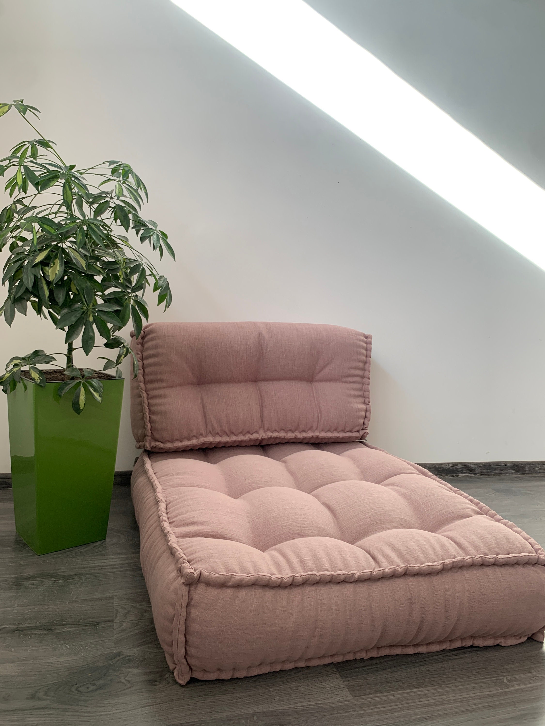 Unique Set of Hemp floor cushions: two 49x29x7.8, plus back cushion –  HempOrganicLife