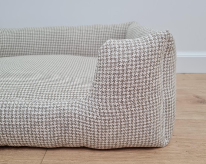 Organic HEMP pet bed in natural linen fabric filled organic HEMP Fiber - mat carpet - house for cats cots eco -friendly