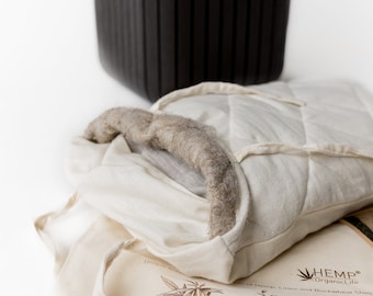Breathable Hemp Buckwheat Hulls Pillow Hemp Undyed Fabric organic Buckwheat Hulls + Hemp Fiber Eco friendly for sleep Gift for her him