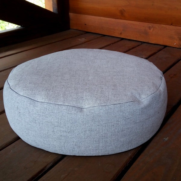 Hemp organic Zafu / Hemp floor cushion with Buckwheat hulls /Organic Meditation cushion/buckwheat/ pillow seat/Meditation Yoga