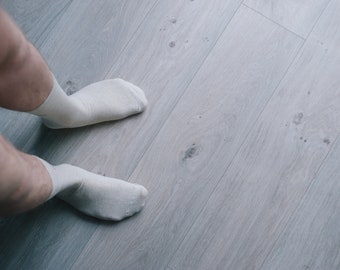 LINEN Men Socks /Vegan/ Natural non-dyed fiber cloth - Antibacterial - Free Air circulation - Flax cloth - Men linen shoes