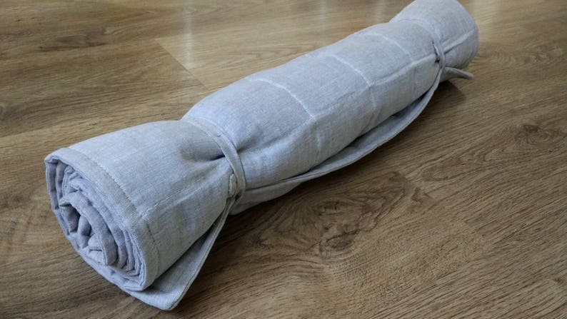 Hemp Yoga mat / Natural organic yoga mat rug/ hemp fiber in linen fabric / for Yoga studio pilates/Meditation / hand made/ Eco friendly image 9