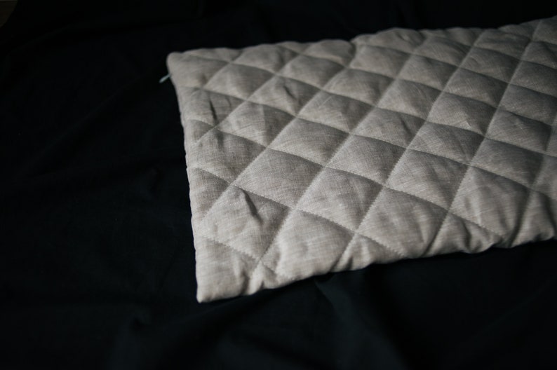 Hemp Linen pillow cover quilted by HEMP Organic fiber in natural non-dyed linen fabric Hemp cover for pillow Eco pillow image 3