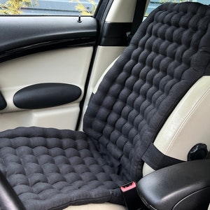 Black Linen Organic Car Seat Cover filling Buckwheat hulls in black color/Massage Orthopedic/Car Seat Cover