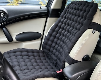 Black Linen Organic Car Seat Cover filling Buckwheat hulls in black color/Massage Orthopedic/Car Seat Cover