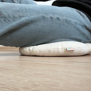 Cotton floor cushion filled organic Buckwheat hulls /Organic Meditation cushion/buckwheat shells pillow seat image 7