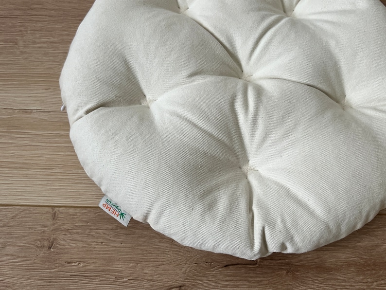 Cotton floor cushion filled organic Buckwheat hulls /Organic Meditation cushion/buckwheat shells pillow seat image 2