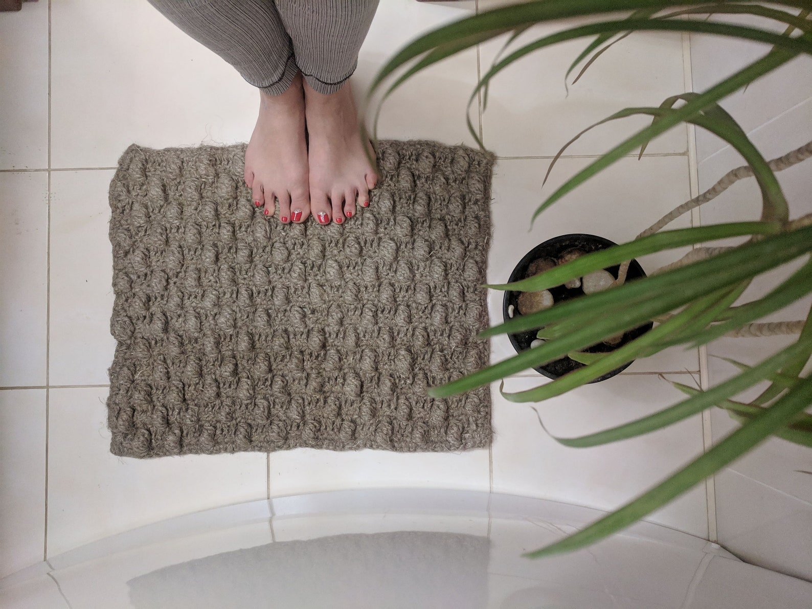 Massage Linen bath rug Organic natural earth friendly mat Etsy
