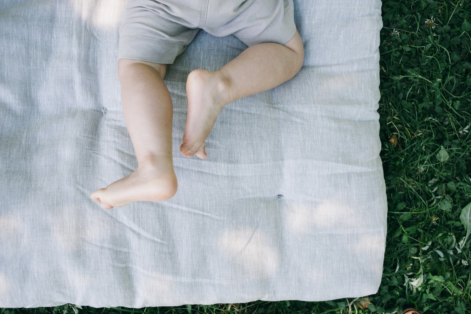 Organic Play Mat Crawling Mat Filled HEMP Fiber in Nondyed Linen Fabric Playpen Blanket Blanky