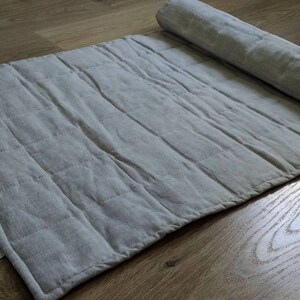 Hemp Yoga mat / Natural organic yoga mat rug/ hemp fiber in linen fabric / for Yoga studio pilates/Meditation / hand made/ Eco friendly image 6