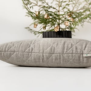 Gift for her / him Hemp Linen Organic Pillow filled HEMP FIBER in linen fabric with regulation height Hemp pillow Eco-friendly Bed Pillow linen non-dyed grey