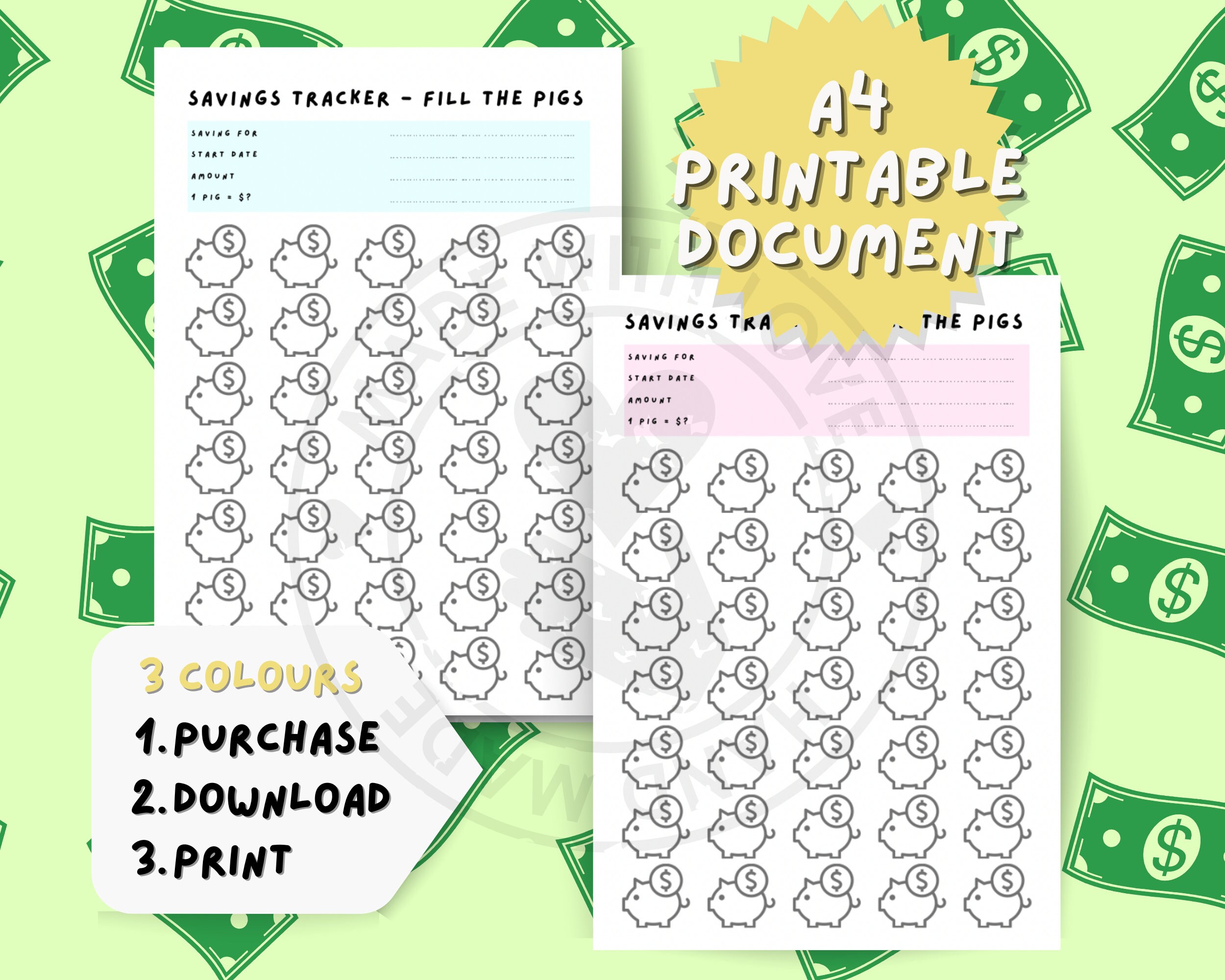 Savings Tracker for Kids, Printable Savings Challenge, Kids Savings Log ...