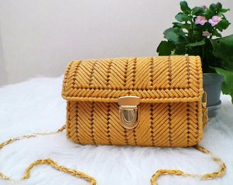 Handmade crochet bag for women, crafted in France, fashion accessory, trendy birthday gift for mom, unique handmade crochet bag