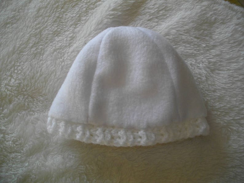 ceremony photo accessory hair pink and white hand made crochet yarn wedding parties Beanie baby girl christening