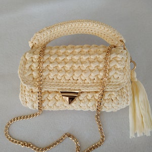 handmade crochet handbag/ceremony bag/shoulder bag/designer bag/gift woman bag/bag for her/hand knit woven bag