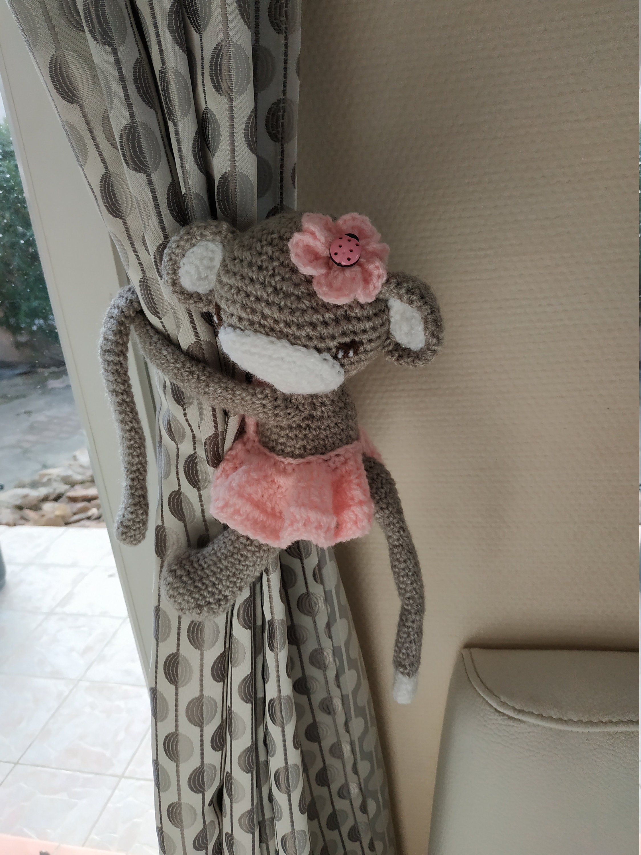 Dos de Cravate Rideaux Singe Habillage Fenêtres Chambre Bébés Enfants Embrases Cadeau Naissance