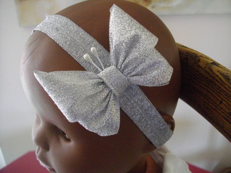 headband baby girl Butterfly baby girl ceremony headband headband Baby girl headband christening baby girl Christmas baby girl silver headband
