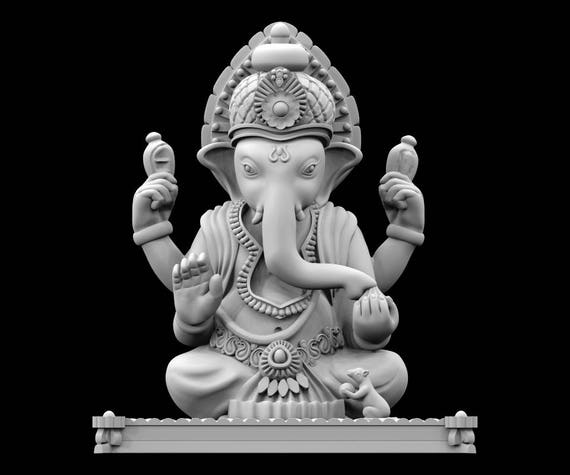 Stl File Of Ganesha On Plank Idol For 3d Printing Etsy