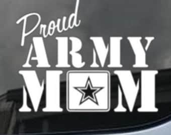 Proud Army Mom Decal, Proud Army Dad Vinyl Sticker, Military Window Decal, Army window sticker